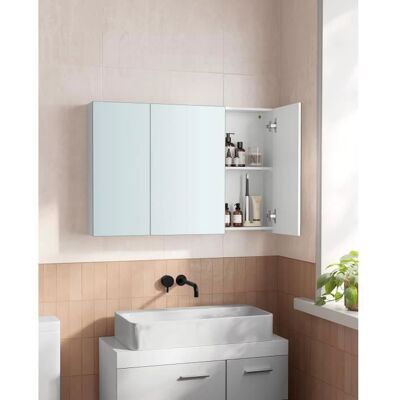 VASAGLE Meuble Haut de Salle de Bain - SONGMICS - Armoire Murale Salle de Bain - avec Miroir et Étagère Réglable Blanc Blanc - Publicité VASAGLE Meuble Haut de Salle de Bain - SONGMICS - Armoire Murale Salle de Bain - avec Miroir et Étagère Réglable Blanc Blanc - Publicité