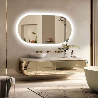 Miroir LED pour Salle de Bain UNHO 120x60cm avec Éclairage Intégré et Fonction Anti-buée - Publicité Miroir LED pour Salle de Bain UNHO 120x60cm avec Éclairage Intégré et Fonction Anti-buée - Publicité