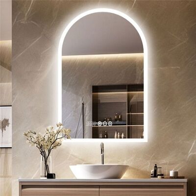 UNHO Miroir de Salle de Bain LED Horloge Grand Miroir Ovale Lumineux avec Éclairage Intégré Anti buée 90x60cm Blanc - Publicité UNHO Miroir de Salle de Bain LED Horloge Grand Miroir Ovale Lumineux avec Éclairage Intégré Anti buée 90x60cm Blanc - Publicité