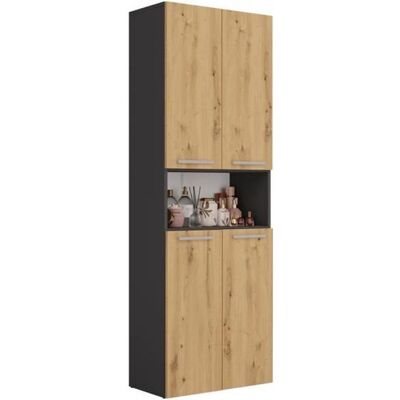 TOPESHOP GLAZE Armoire de bain gris et chêne - Style moderne - Publicité TOPESHOP GLAZE Armoire de bain gris et chêne - Style moderne - Publicité