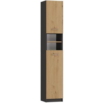 CDF Colonne de salle de bain moderne MARELLO 183x32x30 - 2 portes+étagères Gris - Publicité CDF Colonne de salle de bain moderne MARELLO 183x32x30 - 2 portes+étagères Gris - Publicité