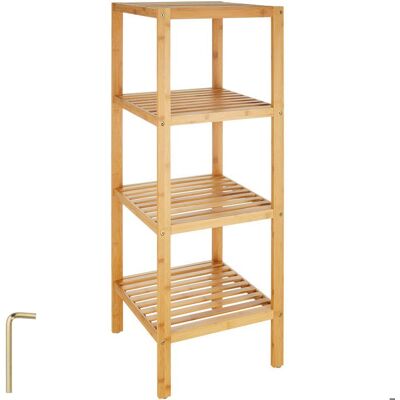 COLONNE DE SALLE DE BAIN - TECTAKE - Étagère de salle de bain CORNELIA Pieds antidéparants en plastique 4 niveaux - Marron Marron - Publicité COLONNE DE SALLE DE BAIN - TECTAKE - Étagère de salle de bain CORNELIA Pieds antidéparants en plastique 4 niveaux - Marron Marron - Publicité