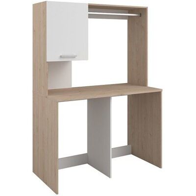VENTE-UNIQUE Meuble pour 2 machines à laver avec penderie et placard – L129 x H184 cm – ARNEKO Beige - Publicité VENTE-UNIQUE Meuble pour 2 machines à laver avec penderie et placard – L129 x H184 cm – ARNEKO Beige - Publicité