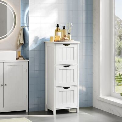 Commode Salle de Bain WOLTU - Armoire Rangement 3 Tiroirs - 32x30x81cm - Blanc W0ITT3071 Blanc - Publicité Commode Salle de Bain WOLTU - Armoire Rangement 3 Tiroirs - 32x30x81cm - Blanc W0ITT3071 Blanc - Publicité
