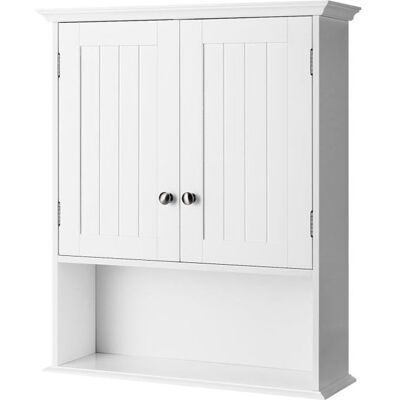 Armoire Murale de Toilettes/Salle de Bain GIANTEX 2 Portes et 3 Etagères 60x19x71 cm Blanc Blanc - Publicité Armoire Murale de Toilettes/Salle de Bain GIANTEX 2 Portes et 3 Etagères 60x19x71 cm Blanc Blanc - Publicité
