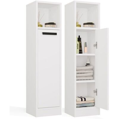 CDF MEXY 1D Meuble de salle de bain - colonne 1 porte 4 étagères - 255x102x24 cm - BLANC Blanc - Publicité CDF MEXY 1D Meuble de salle de bain - colonne 1 porte 4 étagères - 255x102x24 cm - BLANC Blanc - Publicité