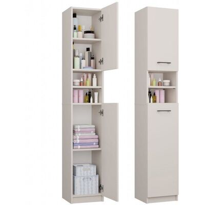 CDF Marbela 1.0 - meuble de salle de bain - 6 étagères 2 portes - 30x32x180 cm - Beige Cachemire Beige - Publicité CDF Marbela 1.0 - meuble de salle de bain - 6 étagères 2 portes - 30x32x180 cm - Beige Cachemire Beige - Publicité