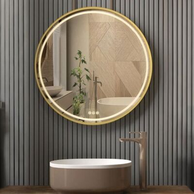 Miroir Salle Bain LED Rond 80cm UNHO - Éclairage Blanc Froid/Chaud/Neutre - Fonction anti-buée Blanc - Publicité Miroir Salle Bain LED Rond 80cm UNHO - Éclairage Blanc Froid/Chaud/Neutre - Fonction anti-buée Blanc - Publicité