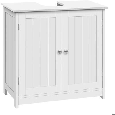 Meuble sous Lavabo de Salle de Bains - WOLTU Placard sous Vasque - Étagère Réglable SANS COLONNE - 60x30x60cm Blanc Blanc - Publicité Meuble sous Lavabo de Salle de Bains - WOLTU Placard sous Vasque - Étagère Réglable SANS COLONNE - 60x30x60cm Blanc Blanc - Publicité