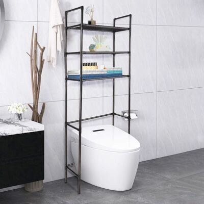 HOMEWELL YIPEEMA. ÉTAGÈRE DE RANGEMENT DE SALLE DE BAIN À TROIS NIVEAUX ARMOIRE WC PEU ENCOMBRANTE NOIR 50*26*150CM. Noir - Publicité HOMEWELL YIPEEMA. ÉTAGÈRE DE RANGEMENT DE SALLE DE BAIN À TROIS NIVEAUX ARMOIRE WC PEU ENCOMBRANTE NOIR 50*26*150CM. Noir - Publicité