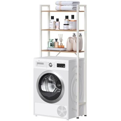 EUGAD - Meuble de rangement WC - 67x20x164 cm - 3 niveaux de rangement - pour Studio/Sdb - Chêne clair et blanc - Publicité EUGAD - Meuble de rangement WC - 67x20x164 cm - 3 niveaux de rangement - pour Studio/Sdb - Chêne clair et blanc - Publicité