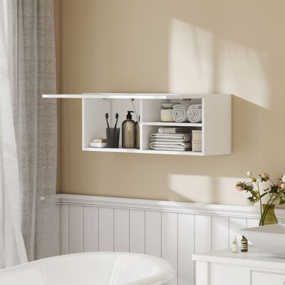 Generic Armoire murale de salle de bain meuble de rangement suspendu avec porte à charnières 80 x 25 x 30 cm blanc Blanc - Publicité Generic Armoire murale de salle de bain meuble de rangement suspendu avec porte à charnières 80 x 25 x 30 cm blanc Blanc - Publicité