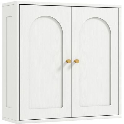 Armoire murale salle de bain - HOMCOM - moderne - placard à double porte et poignées dorées - MDF - 60 x 20 x 60 cm - blanc Blanc - Publicité Armoire murale salle de bain - HOMCOM - moderne - placard à double porte et poignées dorées - MDF - 60 x 20 x 60 cm - blanc Blanc - Publicité