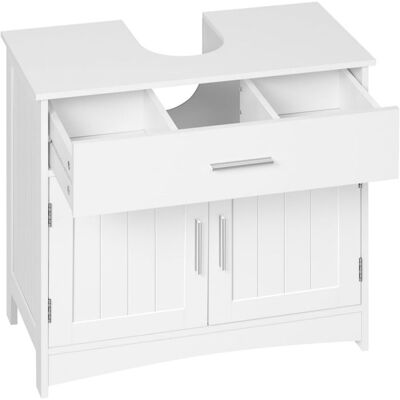 Meuble sous lavabo 60x30x60cm - EUGAD - Blanc - tiroirs avec Placard à 2 étages - Étagère réglable Blanc - Publicité Meuble sous lavabo 60x30x60cm - EUGAD - Blanc - tiroirs avec Placard à 2 étages - Étagère réglable Blanc - Publicité