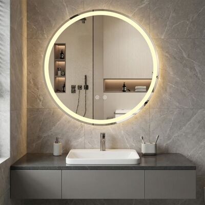 COSTWAY Miroir LED Salle de Bain 70 x 70 cm avec Luminosité Réglable Fonction Mémoire Fonction Antibuée pour Chambre Entrée Blanc - Publicité COSTWAY Miroir LED Salle de Bain 70 x 70 cm avec Luminosité Réglable Fonction Mémoire Fonction Antibuée pour Chambre Entrée Blanc - Publicité