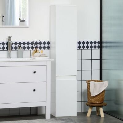 Generic Meuble colonne rangement salle de bain 2 placards 3 étagères réglables style contemporain 30 x 28 x 1525 cm blanc Blanc - Publicité Generic Meuble colonne rangement salle de bain 2 placards 3 étagères réglables style contemporain 30 x 28 x 1525 cm blanc Blanc - Publicité