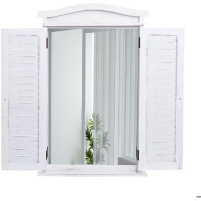 DÉCOSHOP26 - Ventana 71x46x5 - Blanco envejecido - mirror - Publicité DÉCOSHOP26 - Ventana 71x46x5 - Blanco envejecido - mirror - Publicité