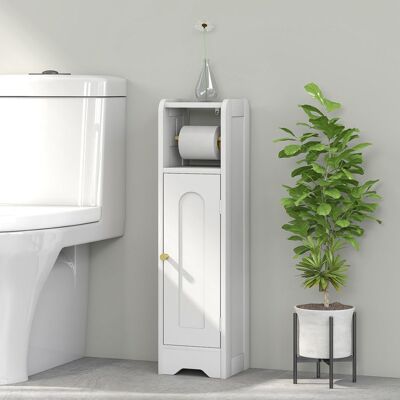 Generic Meuble salle de bain meuble toilettes WC rangement étroit avec étagère réglable gain de place pour petits espaces blanc Blanc - Publicité Generic Meuble salle de bain meuble toilettes WC rangement étroit avec étagère réglable gain de place pour petits espaces blanc Blanc - Publicité