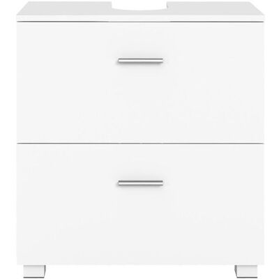 VASAGLE Armoire de Salle de Bain Meuble sous Vasque avec Pieds Hauts 2 Tiroirs Spacieux pour Lavabo Blanc Blanc - Publicité VASAGLE Armoire de Salle de Bain Meuble sous Vasque avec Pieds Hauts 2 Tiroirs Spacieux pour Lavabo Blanc Blanc - Publicité