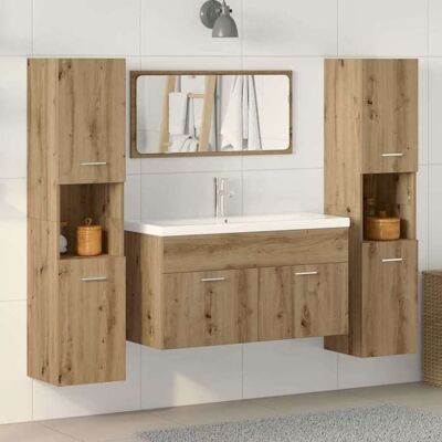 vidaXL Ensemble de meubles salle de bain 4 pcs bois dingénierie 3328596 Marron - Publicité vidaXL Ensemble de meubles salle de bain 4 pcs bois dingénierie 3328596 Marron - Publicité