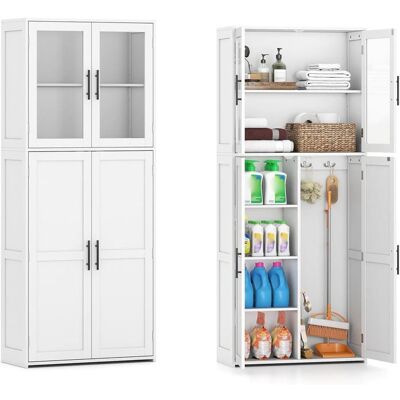 COSTWAY Colonne Salle de Bain avec 4 Portes Étagère Réglable Armoire Haute pour Salon Cuisine Buanderie 70 x 30 x 168 cm Blanc Blanc - Publicité COSTWAY Colonne Salle de Bain avec 4 Portes Étagère Réglable Armoire Haute pour Salon Cuisine Buanderie 70 x 30 x 168 cm Blanc Blanc - Publicité