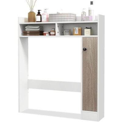 GIANTEX Meuble Dessus Toilettes WC- 2 Compartiments Ouverts- Placard à 3 Niveaux- 2 Étagères Réglable - Colonne Salle de Bain- Blanc - Publicité GIANTEX Meuble Dessus Toilettes WC- 2 Compartiments Ouverts- Placard à 3 Niveaux- 2 Étagères Réglable - Colonne Salle de Bain- Blanc - Publicité