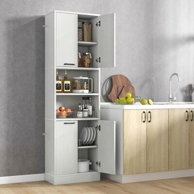 GIANTEX Buffet de Cuisine H190 cm à 6 Etages-2 Placards avec 4 Portes+2 Compartiments-Meuble de Rangement Salle de Bain-Blanc chêne Blanc - Publicité GIANTEX Buffet de Cuisine H190 cm à 6 Etages-2 Placards avec 4 Portes+2 Compartiments-Meuble de Rangement Salle de Bain-Blanc chêne Blanc - Publicité