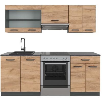 Cuisine R-Line 200cm sans PT Chêne de force doré/Anthracite Vicco 34998 Jaune - Publicité Cuisine R-Line 200cm sans PT Chêne de force doré/Anthracite Vicco 34998 Jaune - Publicité
