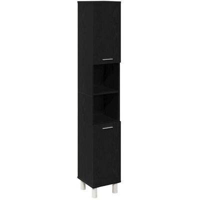 vidaXL Armoire de Salle de Bain Noire 30x30x179,5 cm Rangement Élégant - Publicité vidaXL Armoire de Salle de Bain Noire 30x30x179,5 cm Rangement Élégant - Publicité