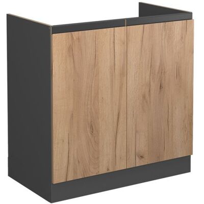 Meuble cuisine R-Line 80cm J-Shape sans PT Chêne de force doré/Anthracite Vicco 39720 Jaune - Publicité Meuble cuisine R-Line 80cm J-Shape sans PT Chêne de force doré/Anthracite Vicco 39720 Jaune - Publicité