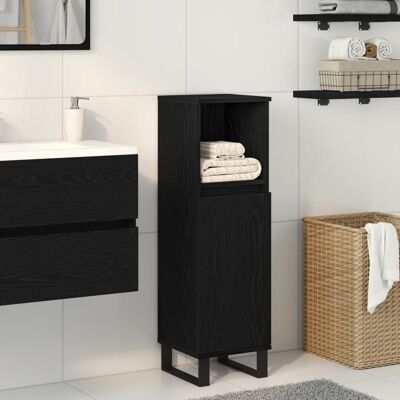 vidaXL Armoire de salle de bain en chêne noir - Rangement de bain - Publicité vidaXL Armoire de salle de bain en chêne noir - Rangement de bain - Publicité