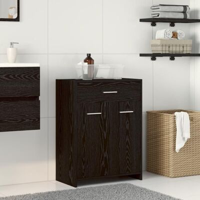 Armoire de bain en chêne noir VidaXl - 60x33x80 cm - Meuble de rangement pour salle de bain - Publicité Armoire de bain en chêne noir VidaXl - 60x33x80 cm - Meuble de rangement pour salle de bain - Publicité