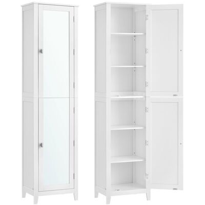 VASAGLE Armoire de salle de bain - Miroir pleine longueur - Étagères réglables - Blanc nuage - 30x40x160 cm Blanc - Publicité VASAGLE Armoire de salle de bain - Miroir pleine longueur - Étagères réglables - Blanc nuage - 30x40x160 cm Blanc - Publicité