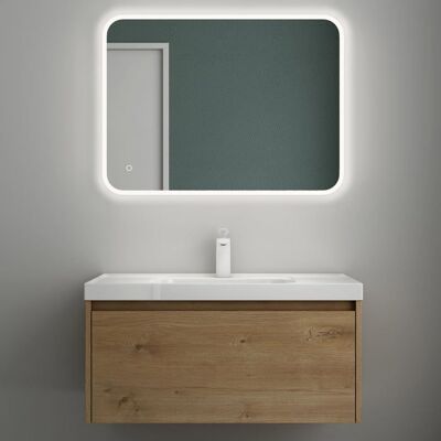 Mai & Mai® Meuble de Salle de Bain Marron Clair avec Lavabo Meuble sous Vasque 80x50x40cm Meuble Suspendu avec Tiroir Salerno Marron - Publicité Mai & Mai® Meuble de Salle de Bain Marron Clair avec Lavabo Meuble sous Vasque 80x50x40cm Meuble Suspendu avec Tiroir Salerno Marron - Publicité