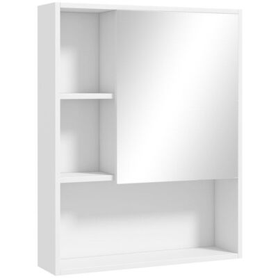 Armoire murale salle de bain avec miroir - kleankin - 5 compartiments étagère réglable - panneau de particules - 60x15x76cm - blanc Blanc - Publicité Armoire murale salle de bain avec miroir - kleankin - 5 compartiments étagère réglable - panneau de particules - 60x15x76cm - blanc Blanc - Publicité