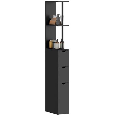 Meuble colonne salle de bain - HOMCOM - avec tiroirs étagères ouvertes placard - 15 x 33 x 1368 cm - en bois - noir Noir - Publicité Meuble colonne salle de bain - HOMCOM - avec tiroirs étagères ouvertes placard - 15 x 33 x 1368 cm - en bois - noir Noir - Publicité