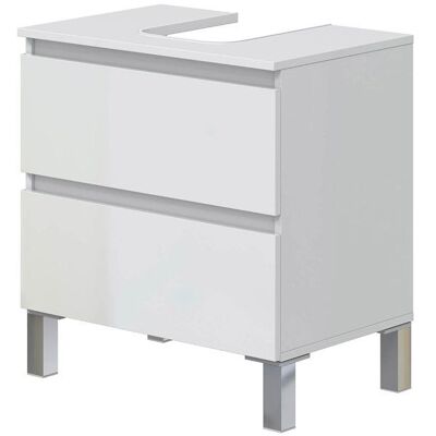 PEGANE Meuble de salle de bain sous évier 60 cm avec 2 tiroirs coloris blanc - Longueur 60 x Profondeur 40 x Hauteur 63 cm Blanc - Publicité PEGANE Meuble de salle de bain sous évier 60 cm avec 2 tiroirs coloris blanc - Longueur 60 x Profondeur 40 x Hauteur 63 cm Blanc - Publicité