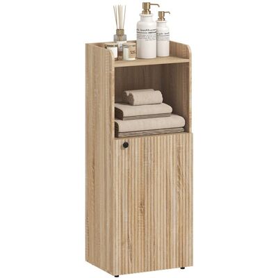 Meuble salle de bain - HOMCOM - 4 niveaux - 1 placard compartiment ouvert étagère réglable - 40 x 31 x 104 cm - chêne jaune Jaune - Publicité Meuble salle de bain - HOMCOM - 4 niveaux - 1 placard compartiment ouvert étagère réglable - 40 x 31 x 104 cm - chêne jaune Jaune - Publicité