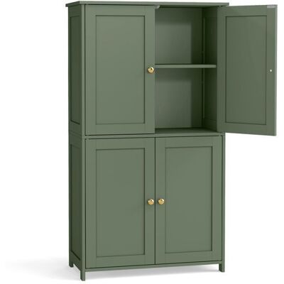 VASAGLE Armoire de Salle de bain avec 4 Portes 60 x 30 x 108.5 cm Meuble de RangementPlacard de Cuisine2 Étagères Réglables Vert Vert - Publicité VASAGLE Armoire de Salle de bain avec 4 Portes 60 x 30 x 108.5 cm Meuble de RangementPlacard de Cuisine2 Étagères Réglables Vert Vert - Publicité