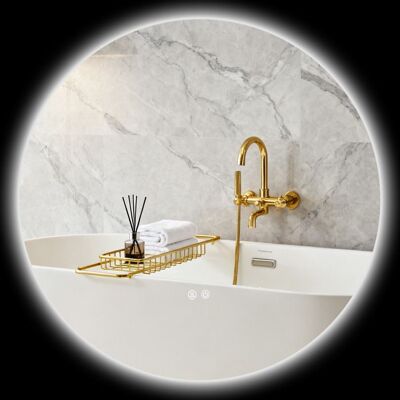 kleankin Miroir rond lumineux LED de salle de bain 80 cm avec éclairage interrupteur tactile système antibuée luminosité réglable Blanc - Publicité kleankin Miroir rond lumineux LED de salle de bain 80 cm avec éclairage interrupteur tactile système antibuée luminosité réglable Blanc - Publicité