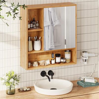Armoire Murale Salle de Bain avec Miroir - UNHO - Marron - Bois - Panneaux de particules - Campagne Marron - Publicité Armoire Murale Salle de Bain avec Miroir - UNHO - Marron - Bois - Panneaux de particules - Campagne Marron - Publicité
