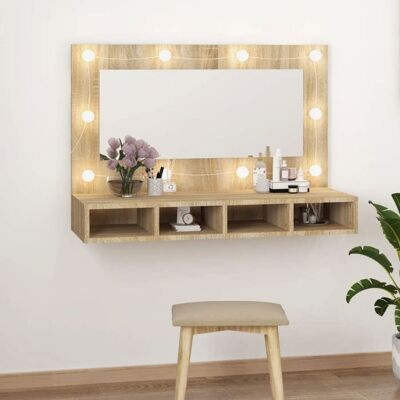 vidaXL Armoire Miroir en Chêne Sonoma avec LED - Miroir Murale - Publicité vidaXL Armoire Miroir en Chêne Sonoma avec LED - Miroir Murale - Publicité