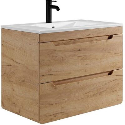 VENTE-UNIQUE Meuble de salle de bain suspendu avec vasque à encastrer - Coloris naturel - 80 cm - ARUBA Beige - Publicité VENTE-UNIQUE Meuble de salle de bain suspendu avec vasque à encastrer - Coloris naturel - 80 cm - ARUBA Beige - Publicité