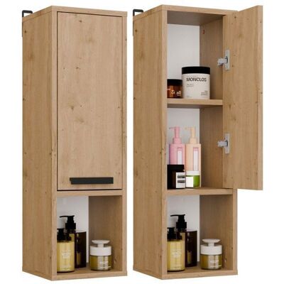 CDF MEXY W1D Meuble de salle de bain suspendu - colonne 1 porte 3 étagères - 255x82x24 cm - CHÊNE ARTISAN Marron - Publicité CDF MEXY W1D Meuble de salle de bain suspendu - colonne 1 porte 3 étagères - 255x82x24 cm - CHÊNE ARTISAN Marron - Publicité