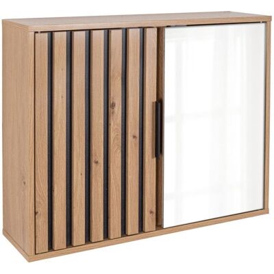 Meuble haut miroir + 1 porte Karma Marron - Publicité Meuble haut miroir + 1 porte Karma Marron - Publicité