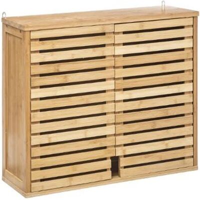 PEGANE Meuble haut de salle de bain en bambou naturel - L.58.5 x P.20 x H.51.5 cm Marron - Publicité PEGANE Meuble haut de salle de bain en bambou naturel - L.58.5 x P.20 x H.51.5 cm Marron - Publicité
