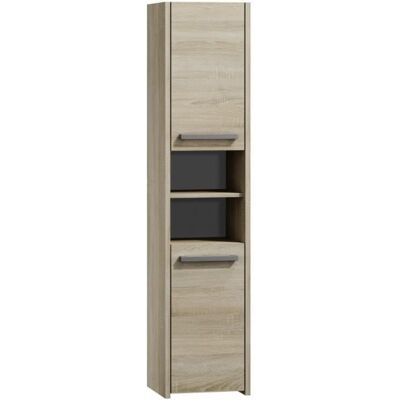 CDF Armoire colonne de salle de bains - PISA - Marron - 170x40x30cm - 2 portes - 5 étagères Marron - Publicité CDF Armoire colonne de salle de bains - PISA - Marron - 170x40x30cm - 2 portes - 5 étagères Marron - Publicité