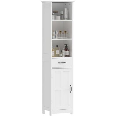 Meuble salle de bain colonne - kleankin - 3 compartiments ouverts tiroir et étagère réglable - 40 x 30 x 164 cm - blanc Blanc - Publicité Meuble salle de bain colonne - kleankin - 3 compartiments ouverts tiroir et étagère réglable - 40 x 30 x 164 cm - blanc Blanc - Publicité