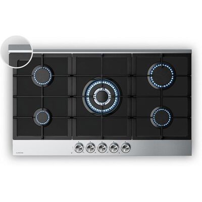 Klarstein Verosteel plaque de cuisson gaz 5 feux allumage électrique compatible gaz naturel et GPL 10400 W 90 cm Gris - Publicité Klarstein Verosteel plaque de cuisson gaz 5 feux allumage électrique compatible gaz naturel et GPL 10400 W 90 cm Gris - Publicité