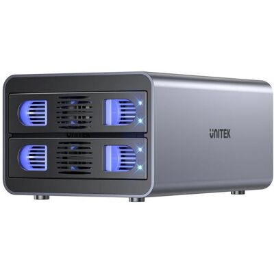 UNITEK Boitier de disque dur externe vide pour disques 2.5/3.5 RAID 2 baies USB 3.2 10Gbps Noir - Publicité UNITEK Boitier de disque dur externe vide pour disques 2.5/3.5 RAID 2 baies USB 3.2 10Gbps Noir - Publicité